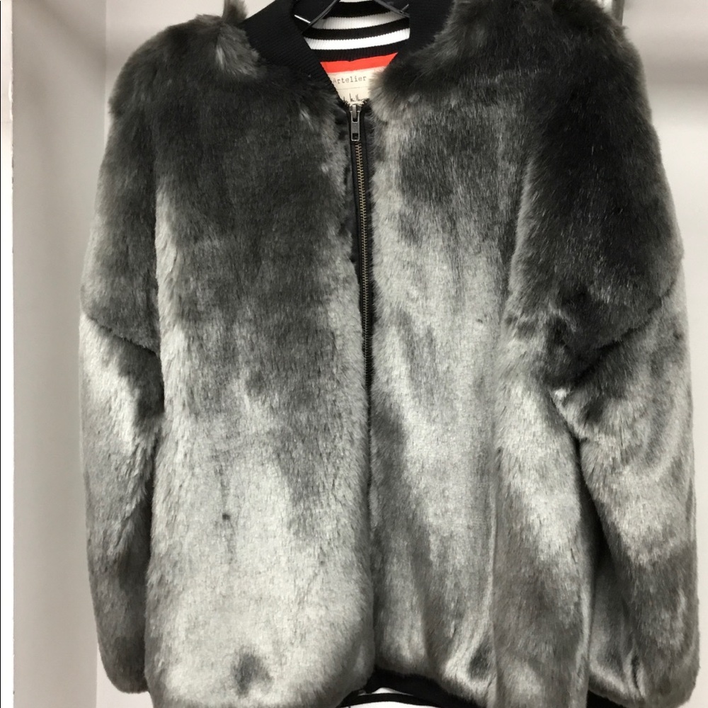 Nicole Miller Zipped Up Faux Fur Jacket - Picture 6 of 8